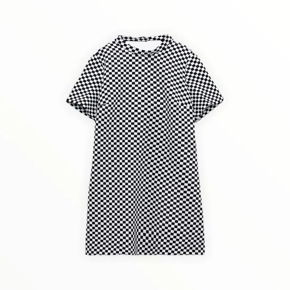ZARA | Black and White | Check Short Dress - Picture 3 of 9